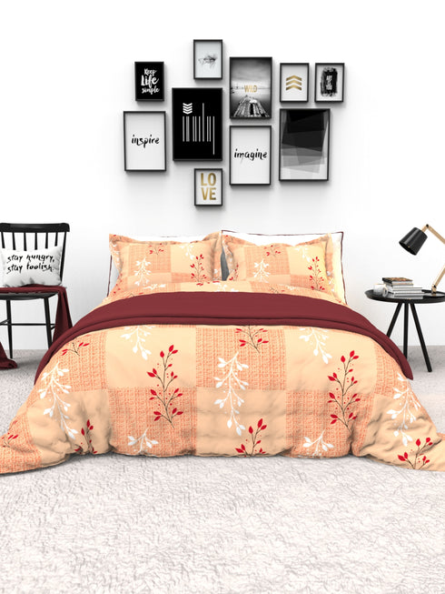 The White Moss Denmark Double bed 100% cotton bedsheet with 2 pillow covers